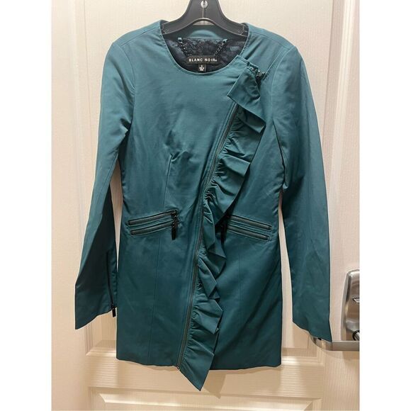 Blanc Noir Travel Engineer All Weather Green Midi Trench Coat  size S winter - Picture 1 of 4
